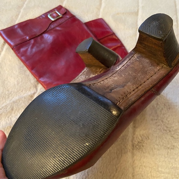 Bartoli VERO CUOIO Real leather RED high knee boots - size 38  8 - Picture 11 of 12